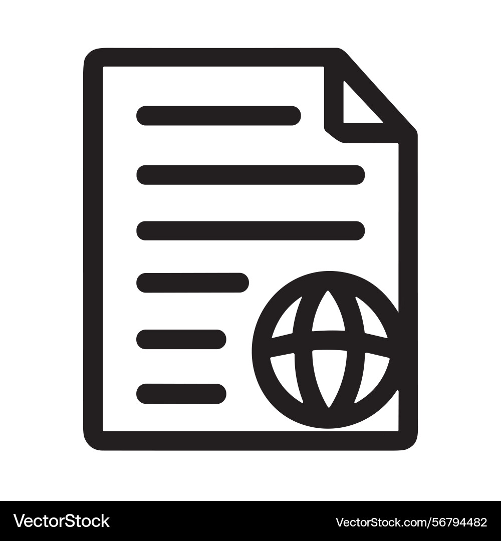 Simple line global document paper sheet file Vector Image