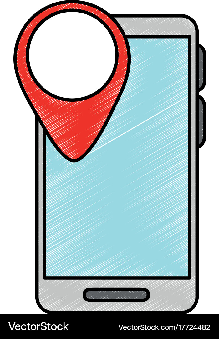 Smartphone device with pointer location Vector Image