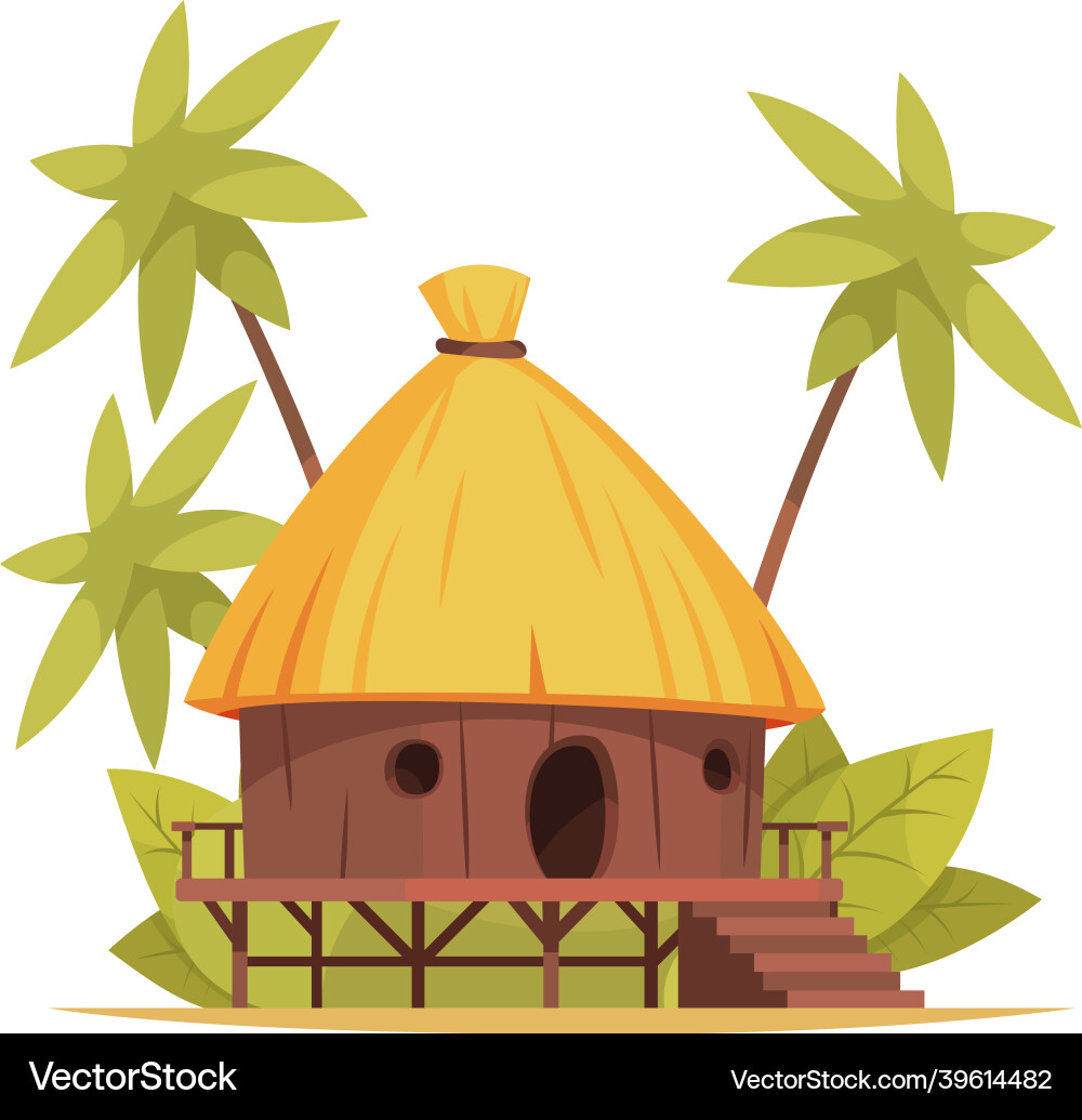 Thatched bungalow Thatched bungalow vector image