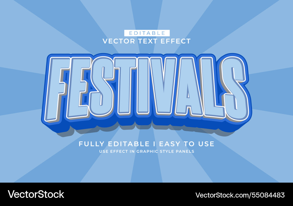 3d editable text effect typography style template 3d editable text effect typography style template Vector Image