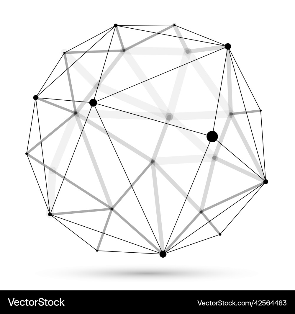 Abstract 3d mesh sphere dots connected Abstract 3d mesh sphere dots connected vector image