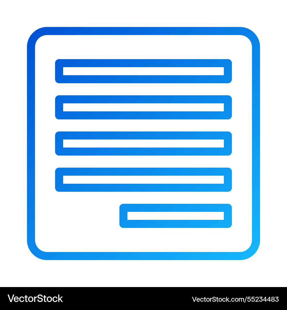 Blue gradient document icon with text placeholders vector image