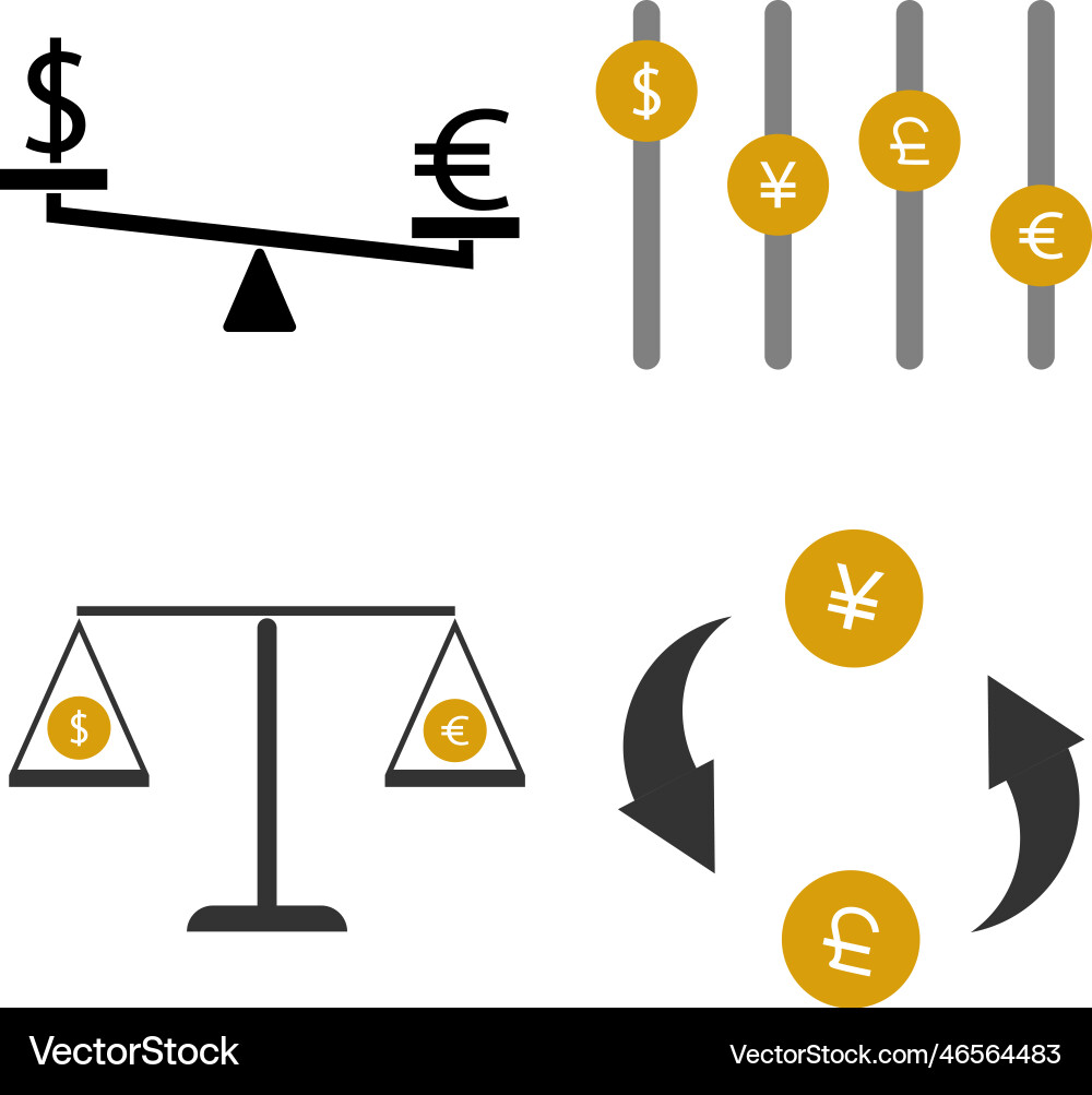 Currency exchange analysis and comparison Vector Image