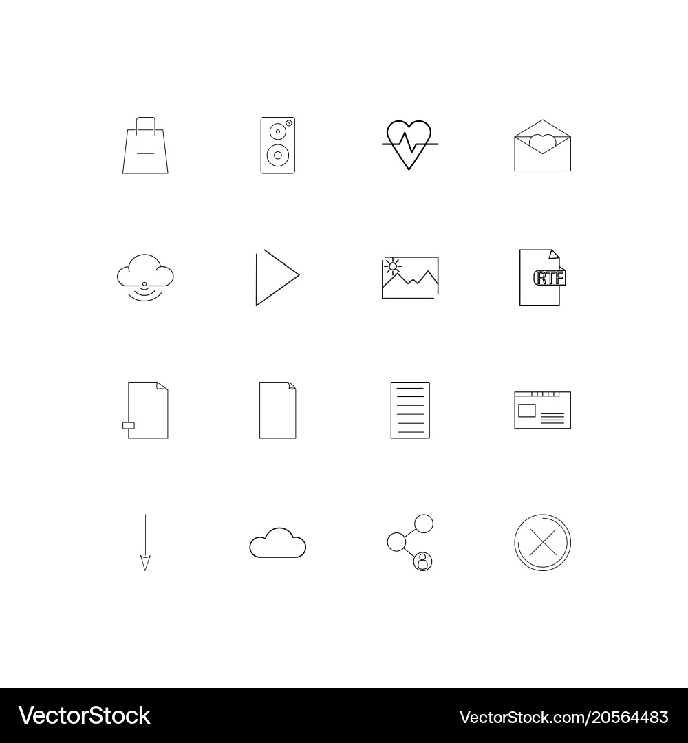 Dateien und Ordner unterschreiben einfache lineare Symbole Set vektorbild