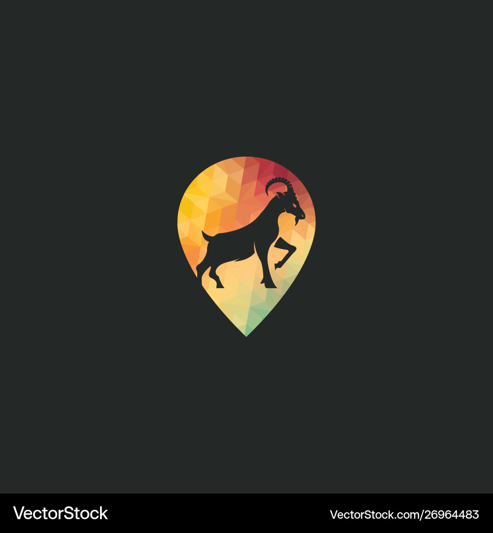 Goat logo with gps pointer design Vector Image