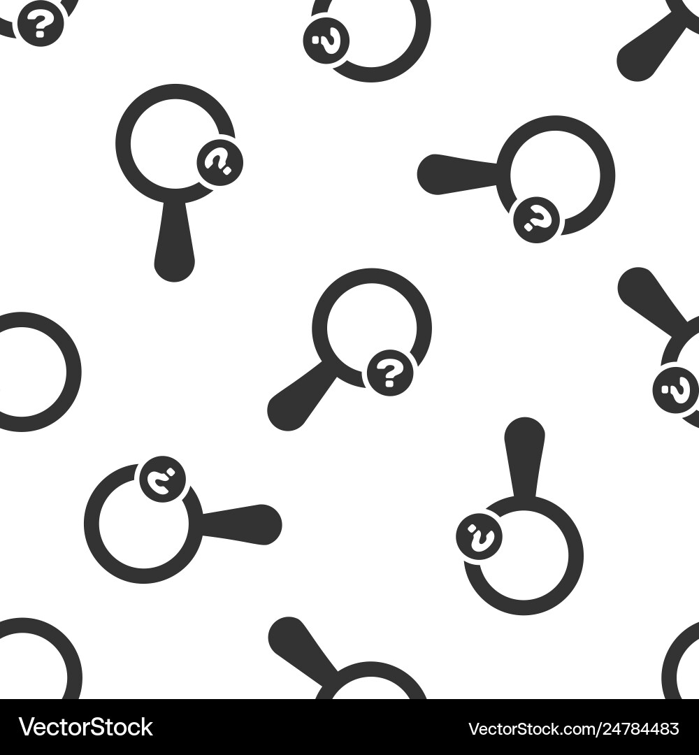 Grey unknown search icon isolated seamless pattern vector image