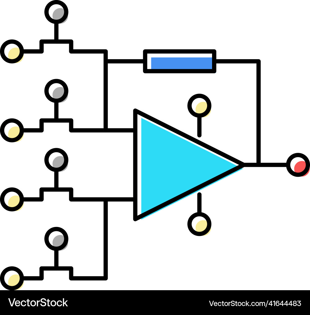 Hardware model neural network color icon Hardware model neural network color icon vector image