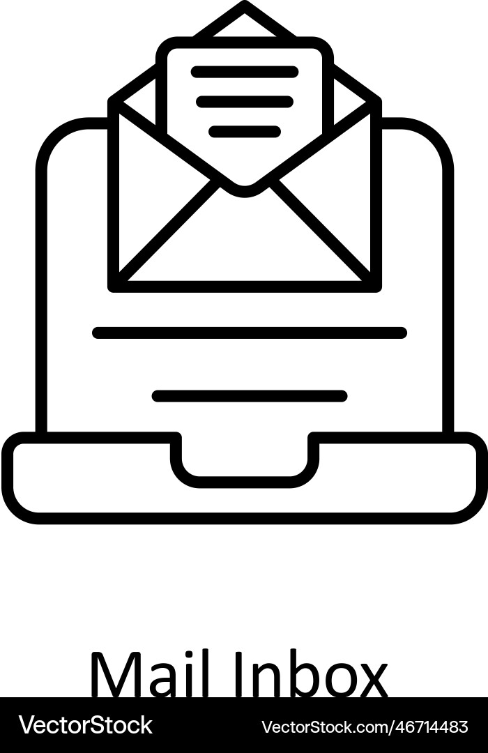 Mail inbox outline icons simple stock ill vector image