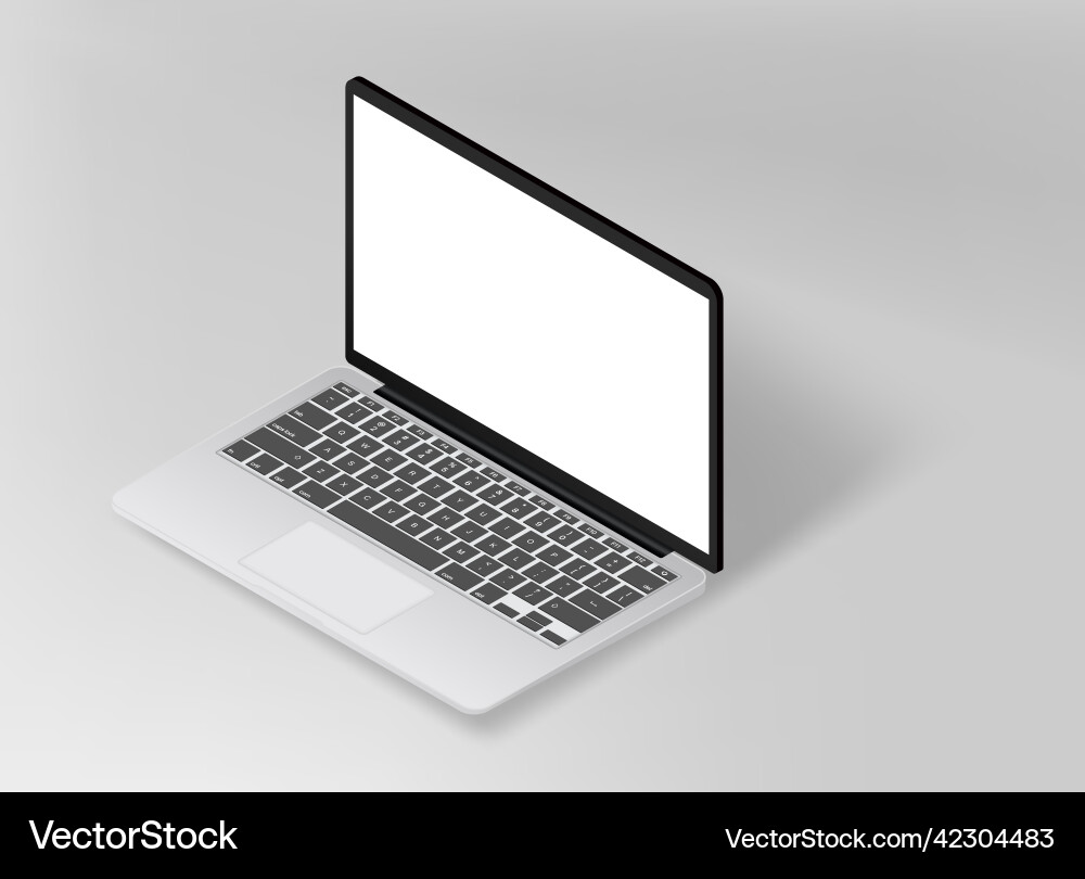 Modern laptop phone with blank screen mockup Modern laptop phone with blank screen mockup vector image