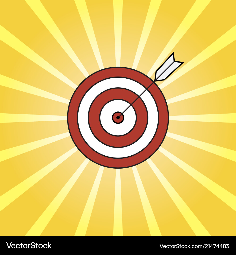 Retro rays and target with arrow background pop Retro rays and target with arrow background pop vector image