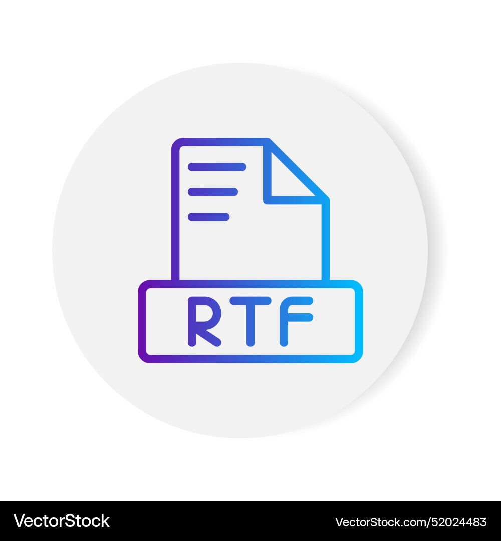 Rtf Dokumentformat-Datei-Symbol mit Gradienten Rtf Dokumentformat-Datei-Symbol mit Gradienten vektorbild