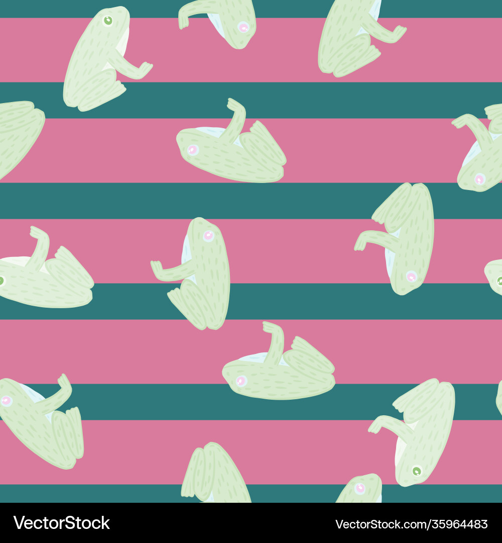 Seamless random pattern with hand drawn frog Seamless random pattern with hand drawn frog vector image