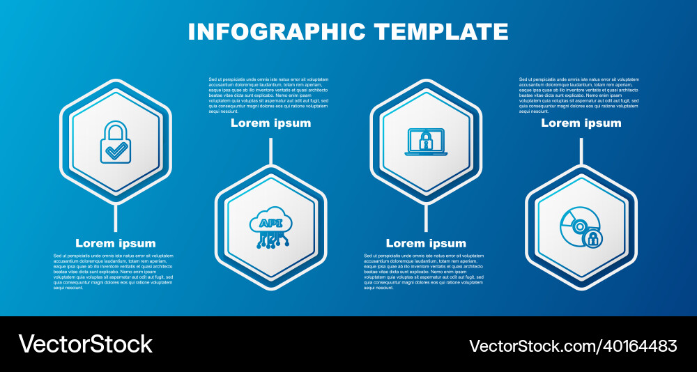 Set line lock and check mark cloud api interface Set line lock and check mark cloud api interface vector image