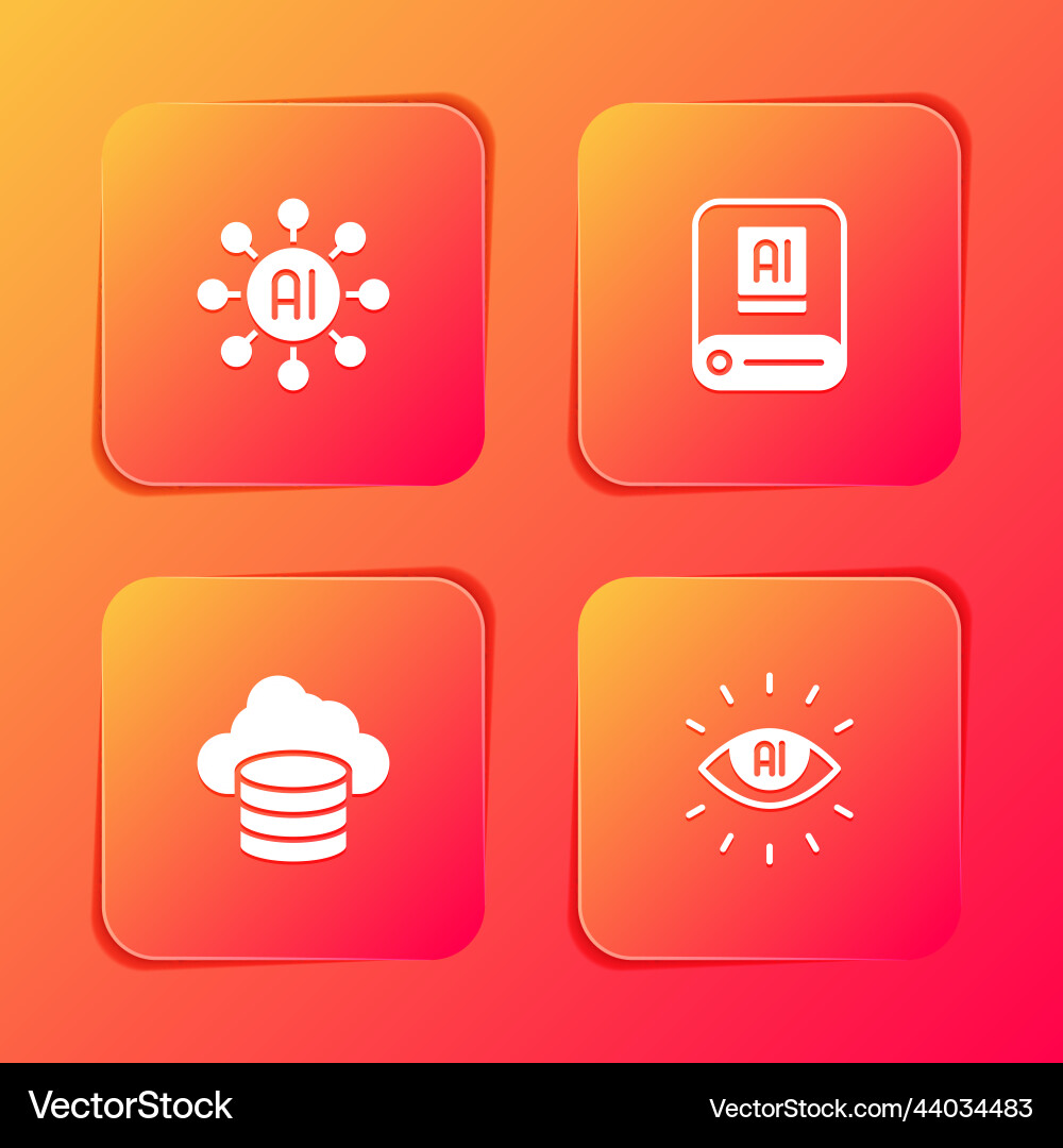 Set neural network artificial intelligence ai Set neural network artificial intelligence ai vector image