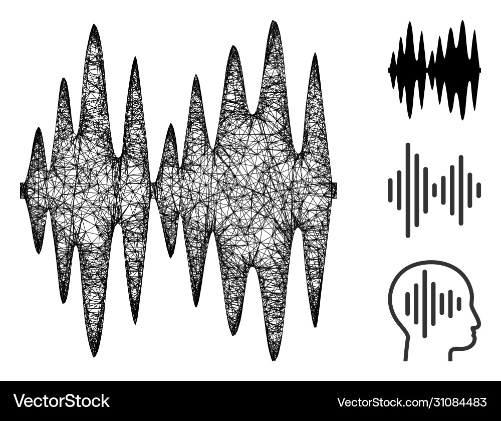 Sound signal polygonal web mesh Sound signal polygonal web mesh Vector Image