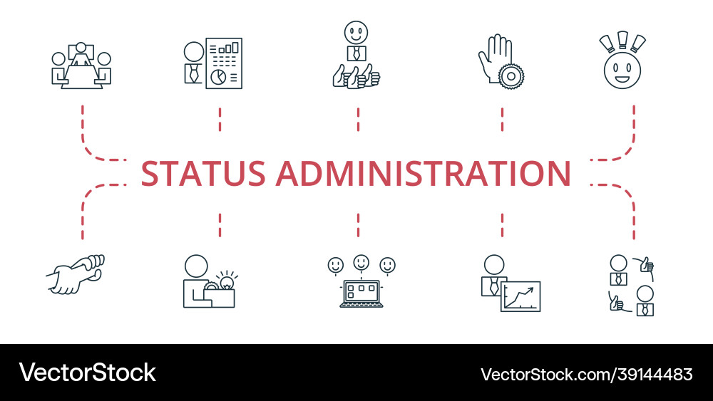 Status administration icon set contains editable Status administration icon set contains editable Vector Image
