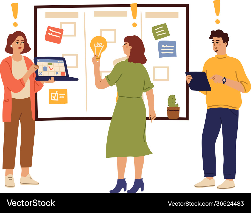 Team Brainstorming Session Vector Image