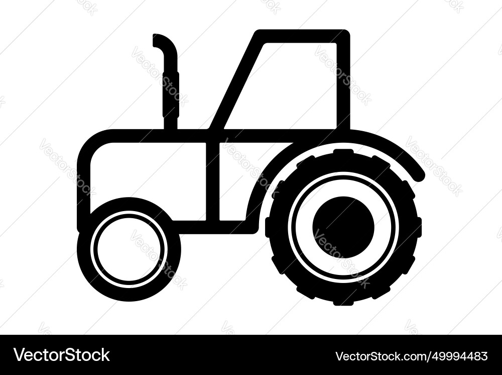 Tractor Icon - Flat Style Royalty Free Vector Image