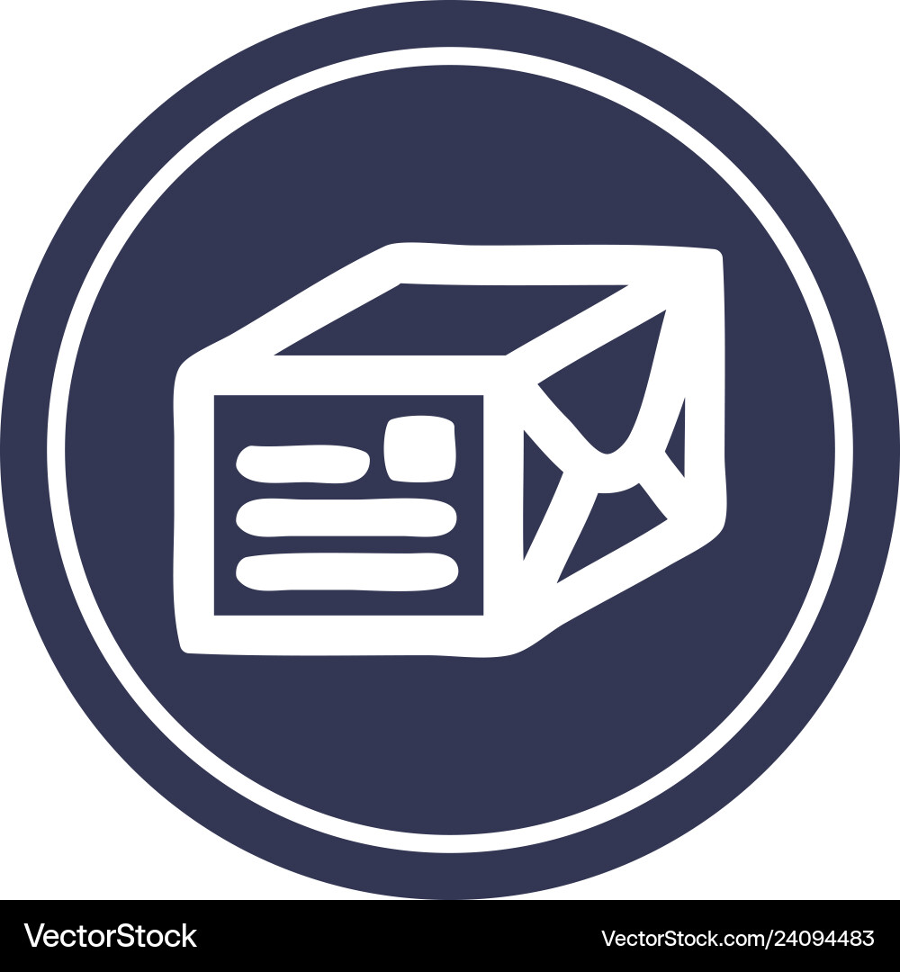 Wrapped parcel circular icon Vector Image