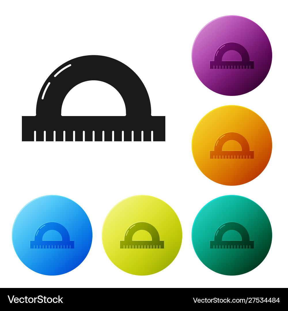 Black protractor grid for measuring degrees icon Black protractor grid for measuring degrees icon vector image