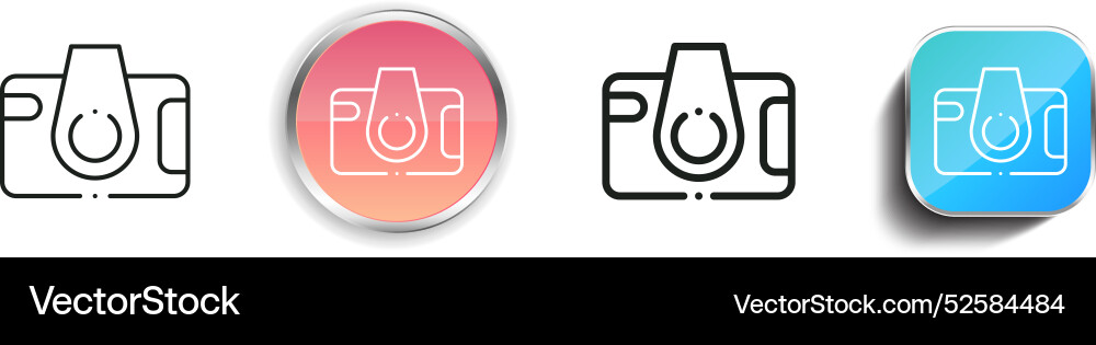 Camera icon thin linear regular and button style Vector Image