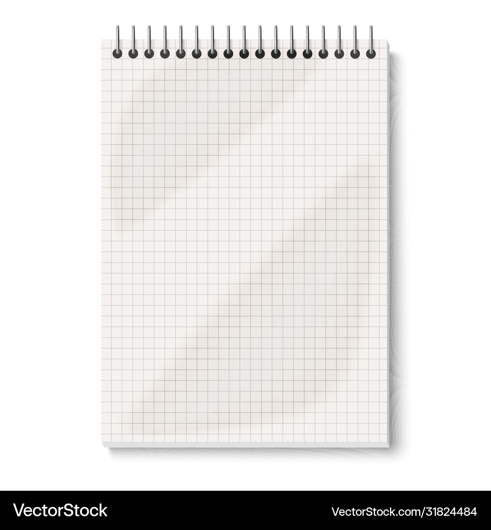 Closed view mock up opened spiral notepad vector image