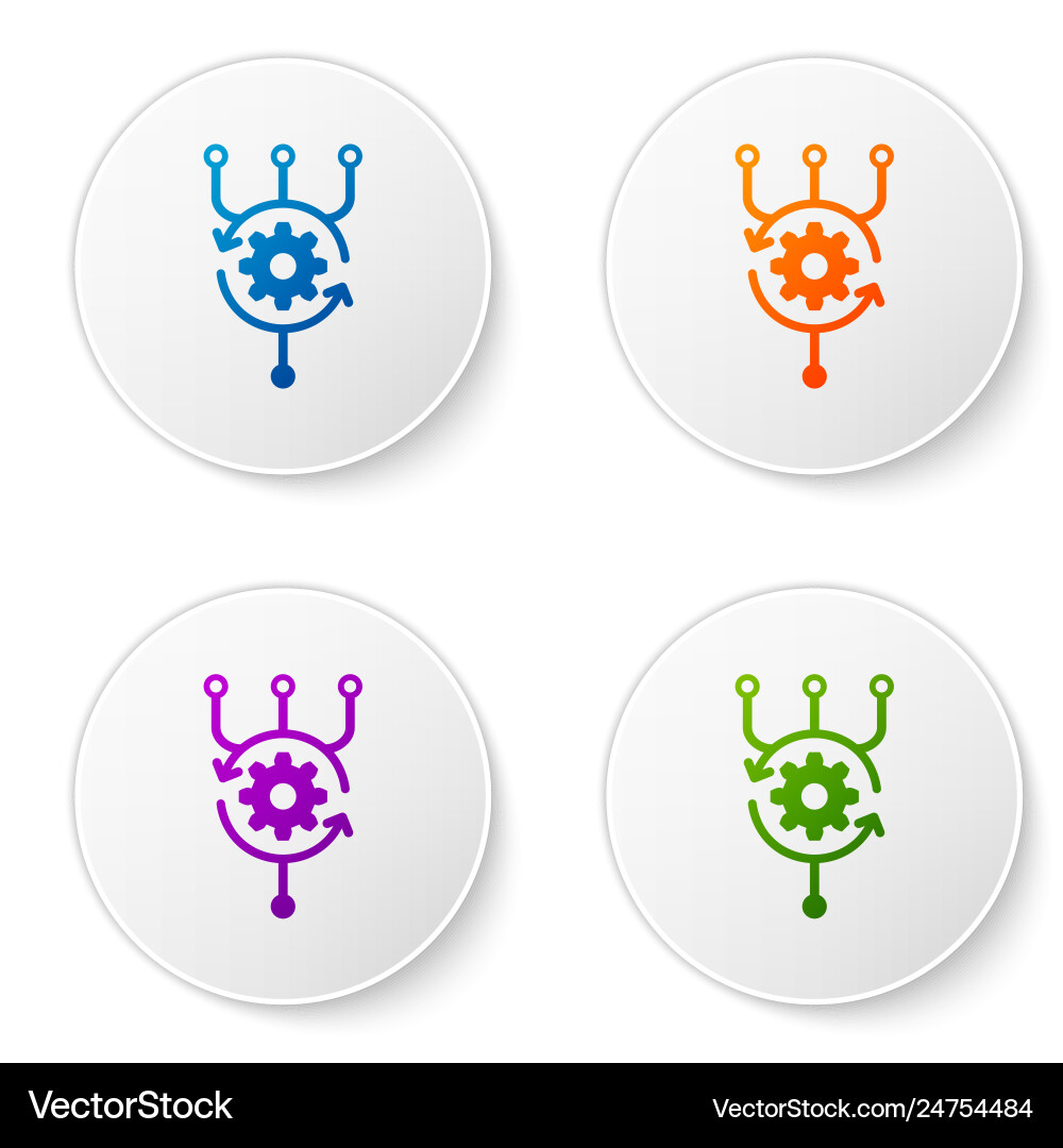 Color algorithm icon isolated on white background Color algorithm icon isolated on white background vector image