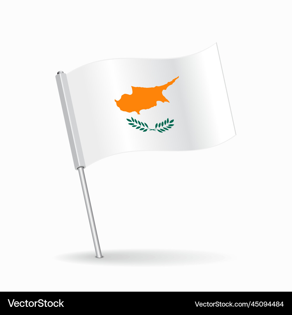 Cypriot flag map pin pointer layout Cypriot flag map pin pointer layout vector image