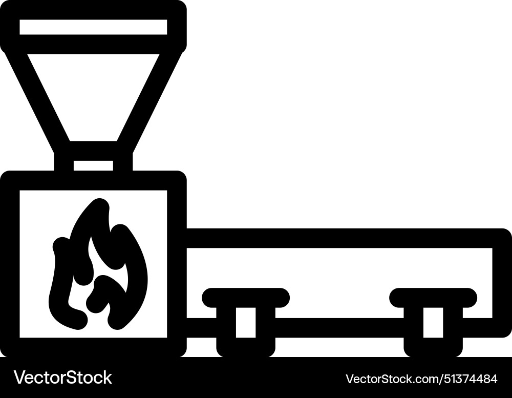 Drying wood pellets line icon Royalty Free Vector Image