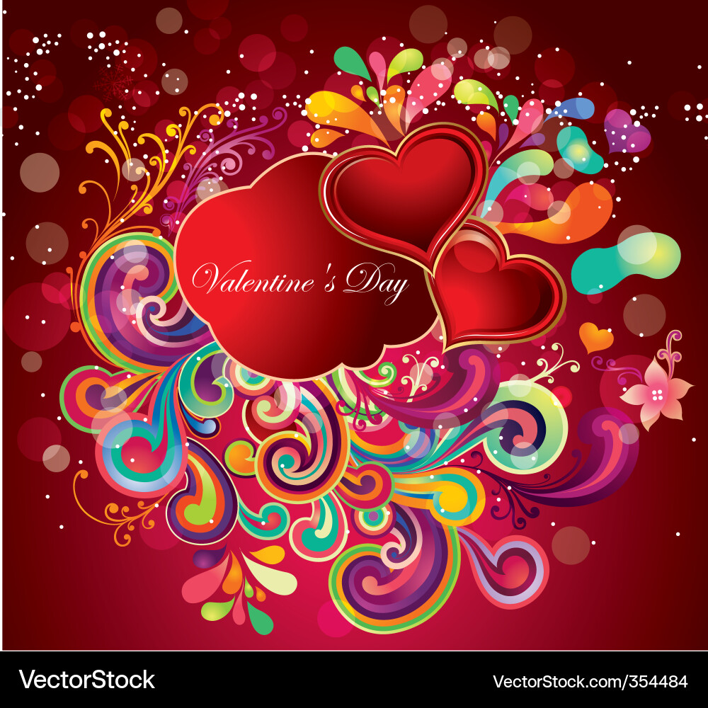 Elegant Swirling Valentine's Card vector image
