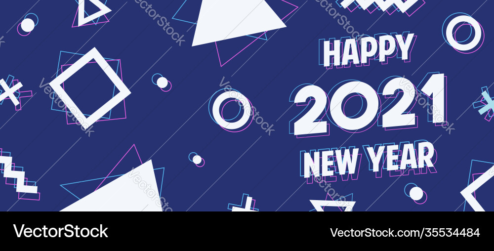 Frohes neues Jahr 2021 geometrische holographisches Banner Frohes neues Jahr 2021 geometrische holographisches Banner vektorbild