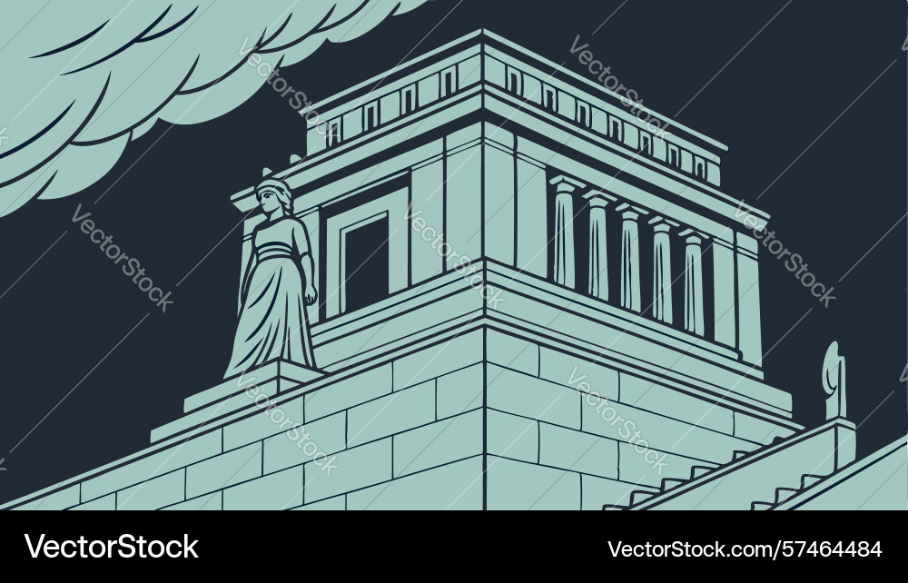 Grand classical building with columns art design Vector Image