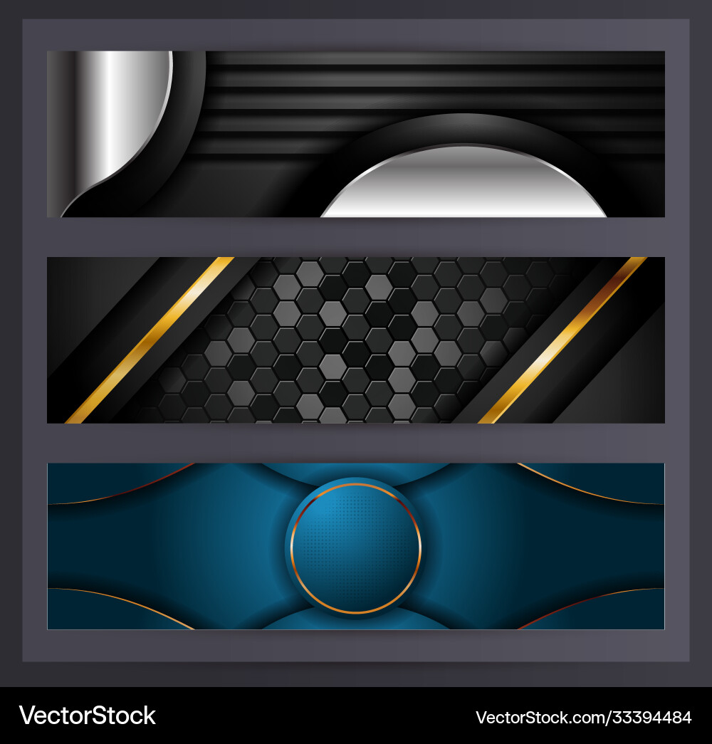 Horizontal banner set collection with various Vector Image