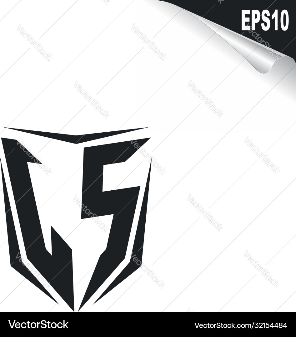 Initial js ls logo design with shield style Initial js ls logo design with shield style Vector Image