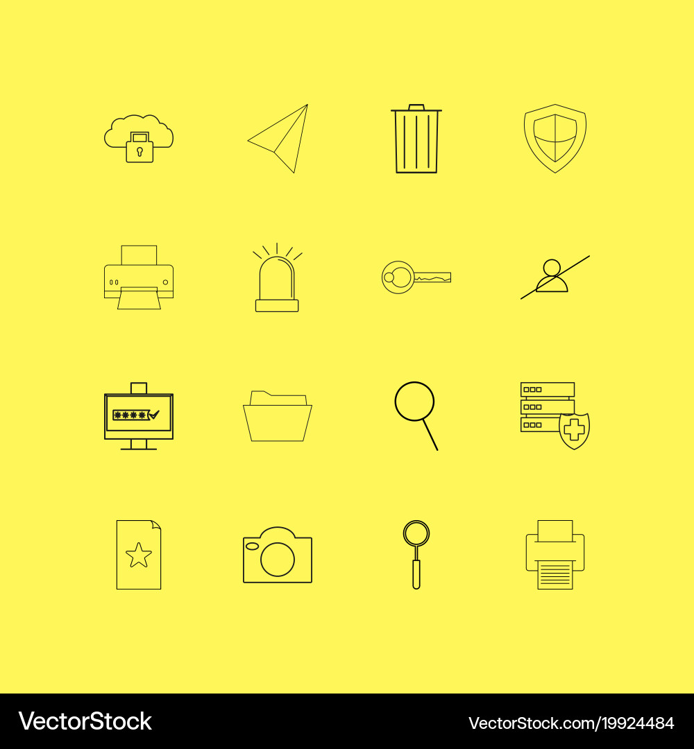 Internet of things linear icon set simple outline vector image