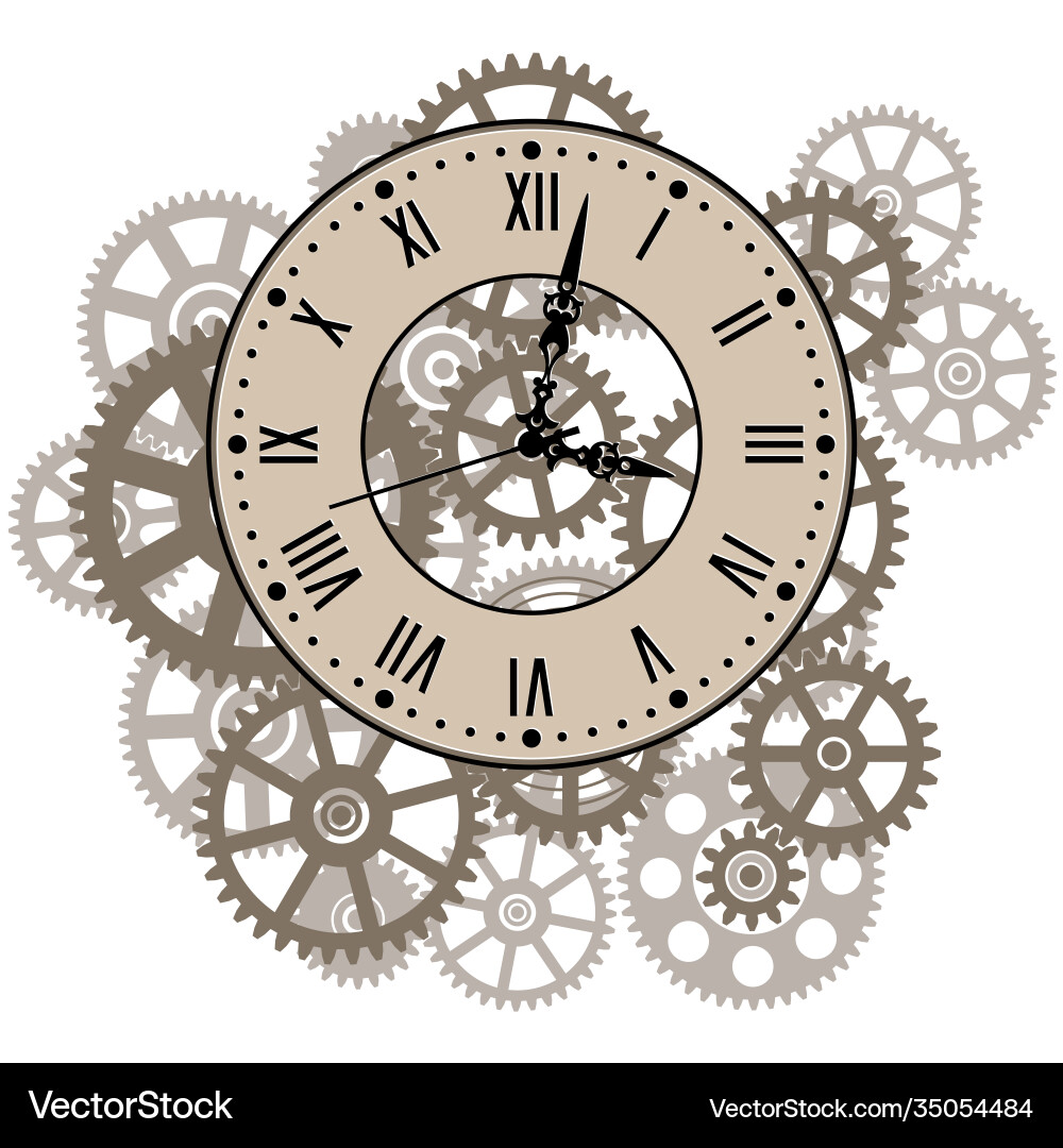 Intricate Clockwork Gear Mechanism – Royalty-Free Vector | VectorStock, image size:1000x1080