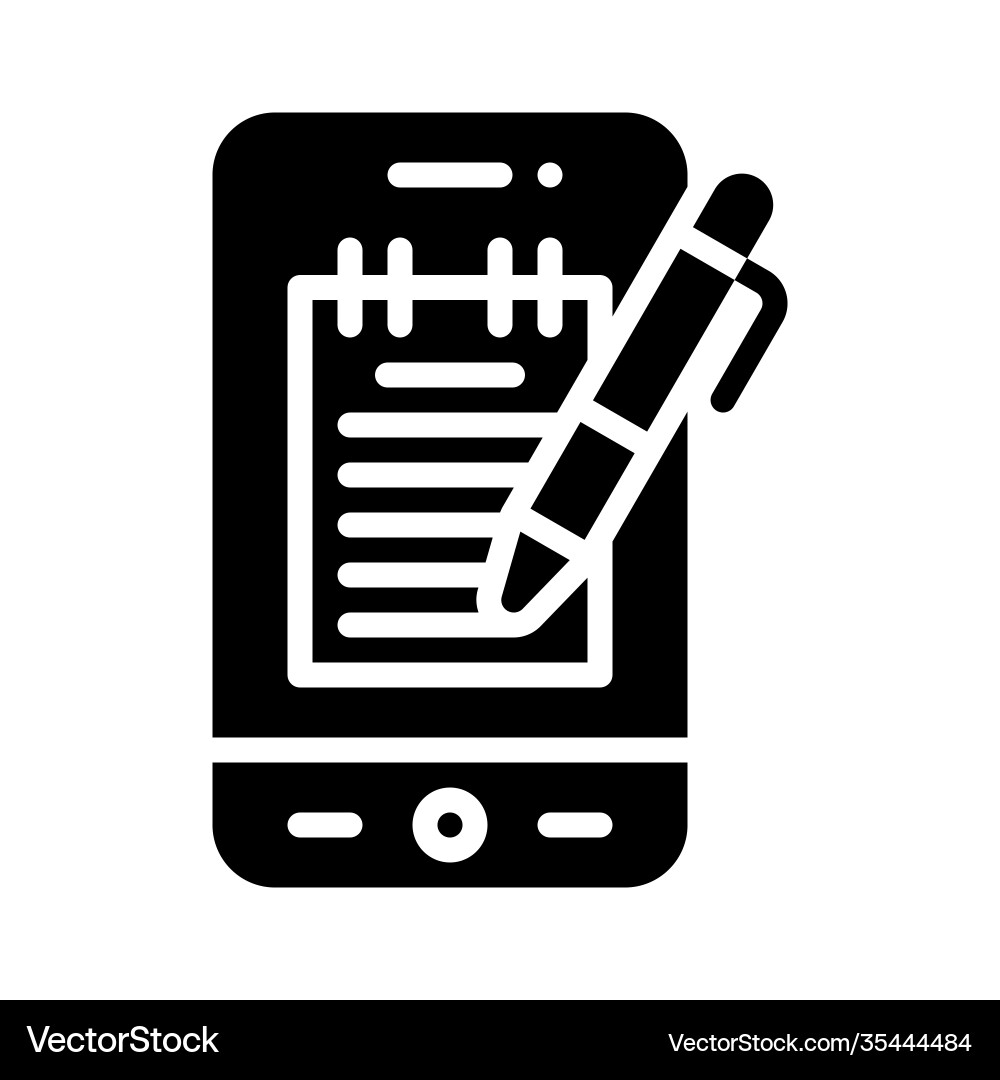 Note taking app icon mobile application vector image