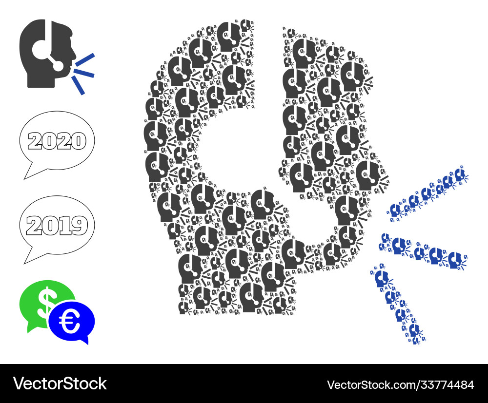 Operator speech fractal mosaic self items Vector Image