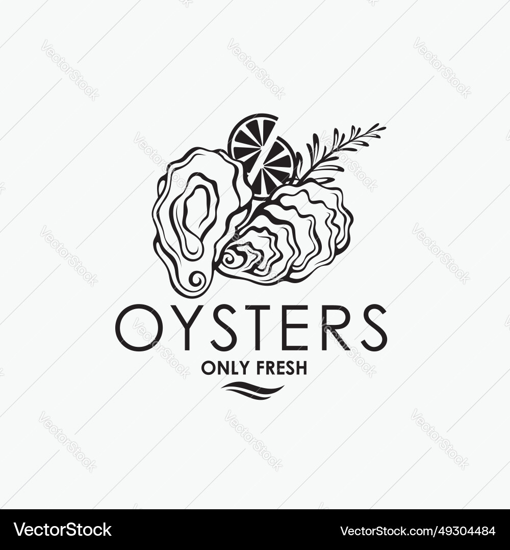 Oyster shell label Royalty Free Vector Image - VectorStock
