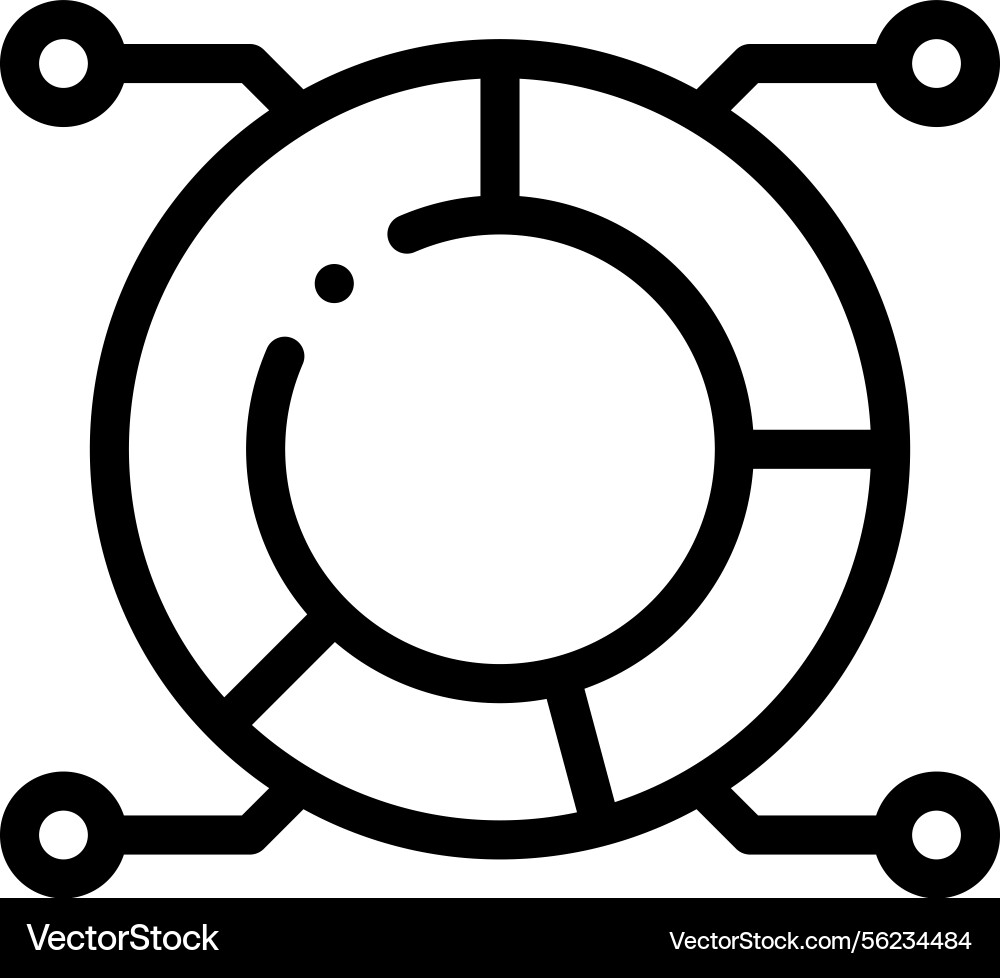 Pie chart icon thin linear style design isolated Pie chart icon thin linear style design isolated vector image