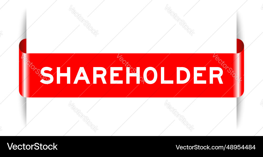 Red color inserted label banner with word Vector Image