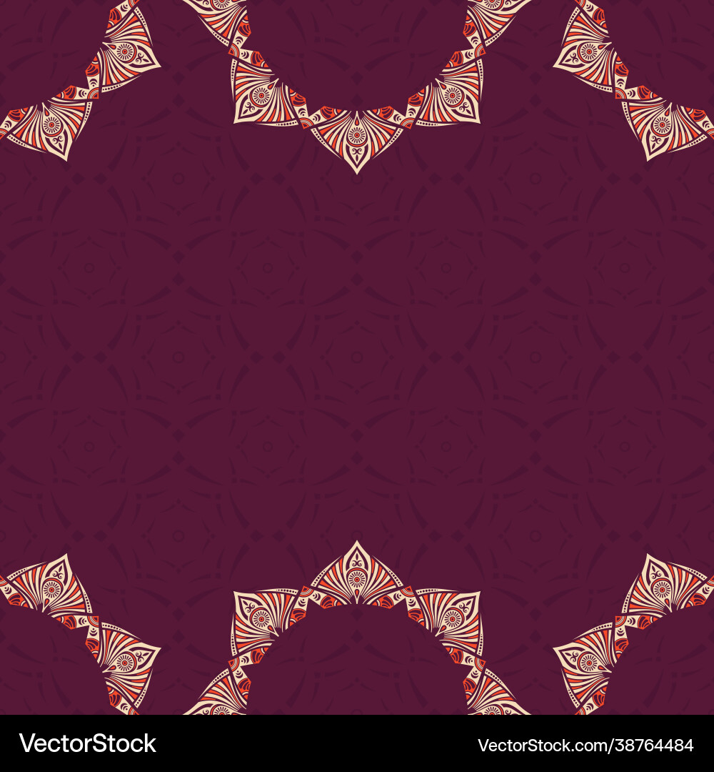 Seamless border pattern with red and beige Seamless border pattern with red and beige vector image