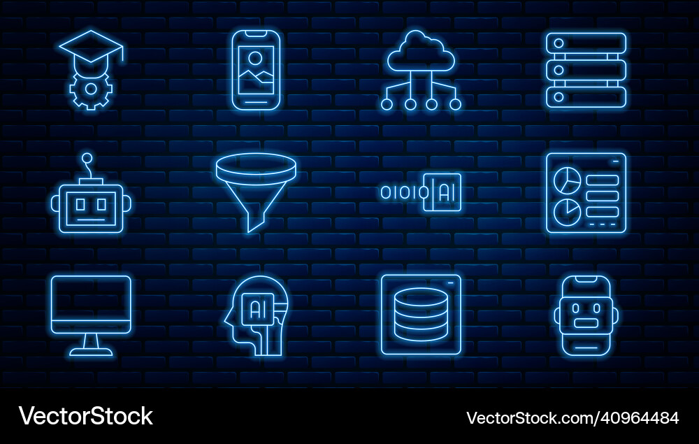 Set line chat bot computer api interface network Set line chat bot computer api interface network vector image