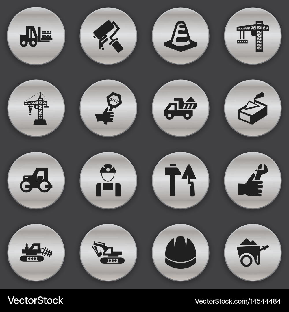 Set of 16 editable structure icons includes Vector Image