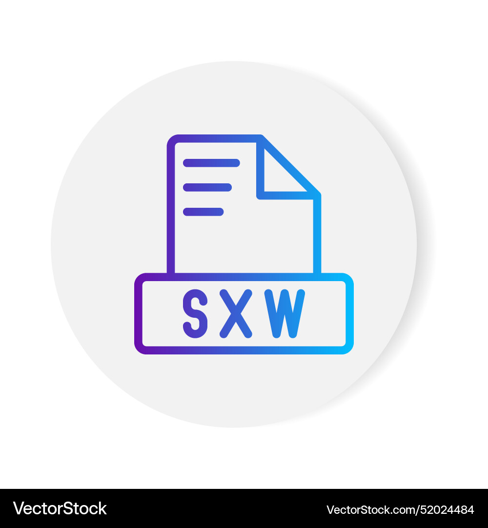 Sxw document format file icon with gradient Sxw document format file icon with gradient vector image