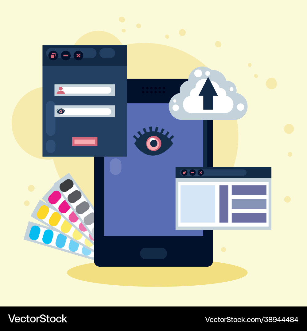 Web design in smartphone vector image