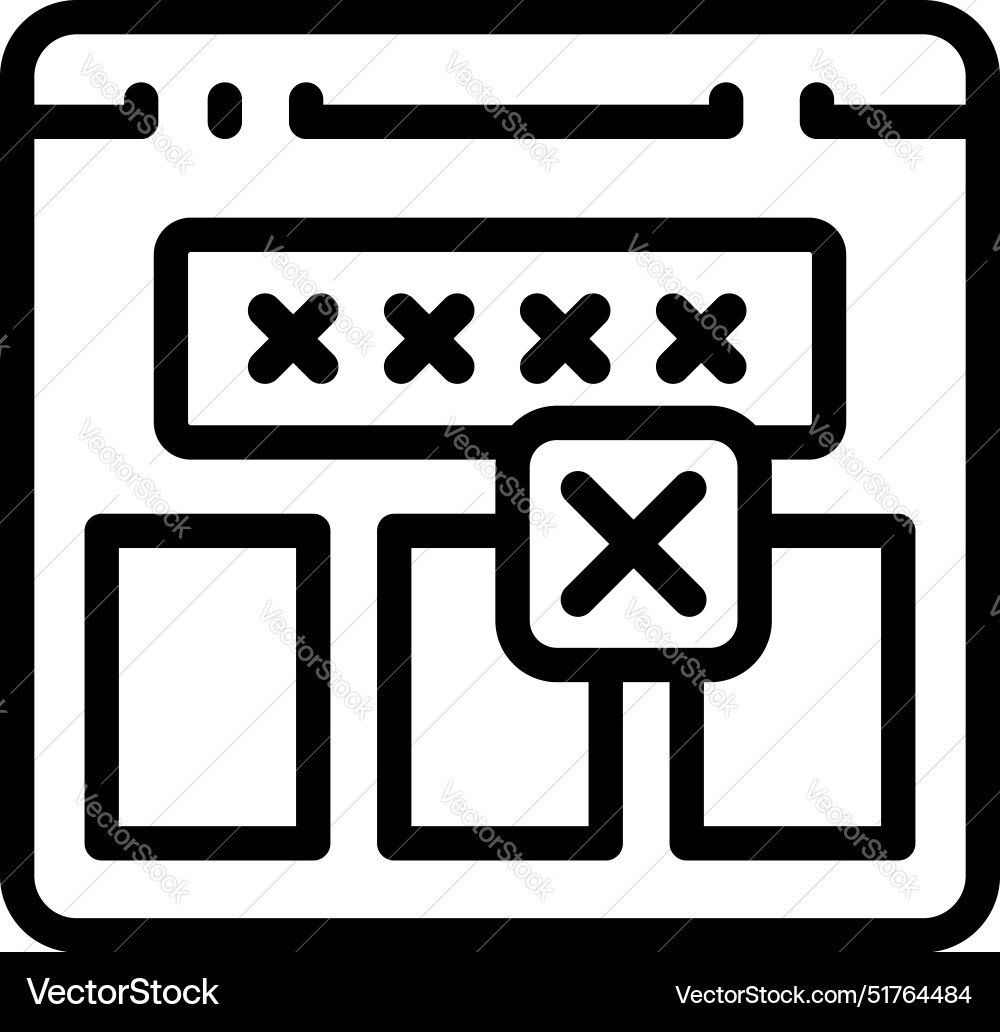 Website login showing invalid password error Website login showing invalid password error vector image