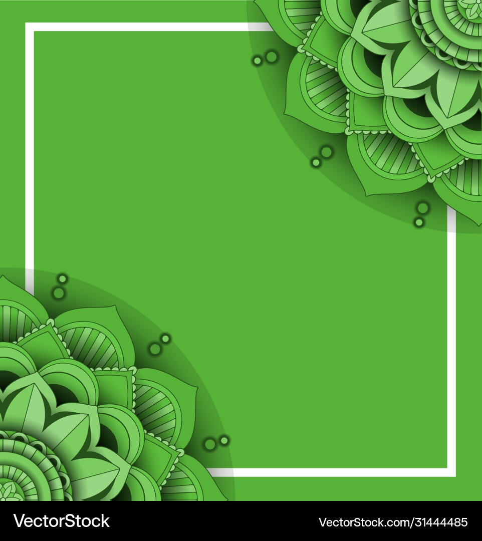 Background template design with mandala patterns Vector Image