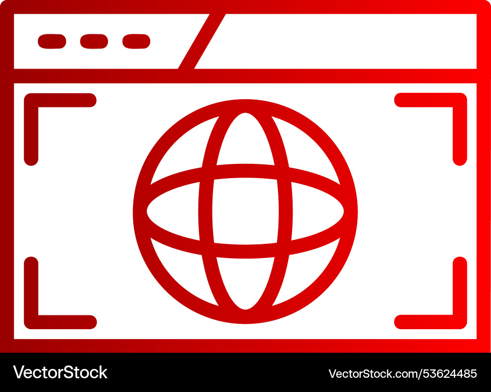 Browser line gradient icon vector image