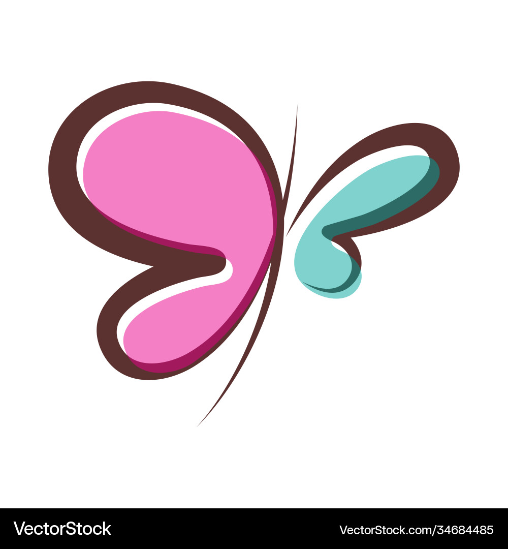 Colorful and abstract design butterfly icon Vector Image